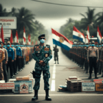 alt_text: Garut Siaga: Latihan evakuasi bencana, warga bersiap dan truk bantuan tiba di lokasi.