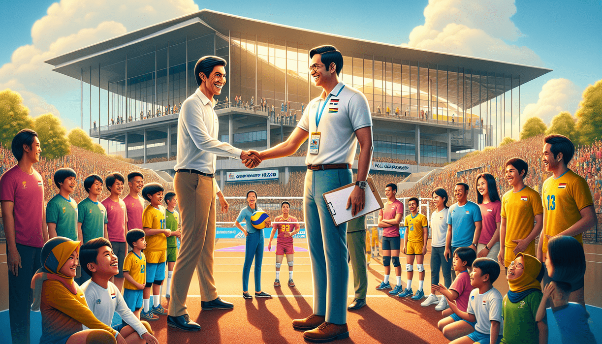 alt_text: Poster promosi Kejurda Voli U-18 2026 di Garut, semangat dan antusiasme terpancar jelas.