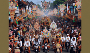 alt_text: Parade budaya 2026 menampilkan semangat ekonomi dan keragaman tradisional.
