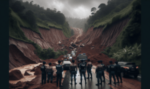 alt_text: Longsor di Garut menutup jalan utama, menguji ketangguhan warga setempat.