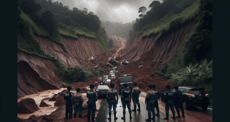 alt_text: Longsor di Garut menutup jalan utama, menguji ketangguhan warga setempat.
