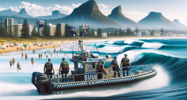 alt_text: Patroli Pantai Selatan Garut siap siaga menjaga keamanan dan bersahabat dengan pengunjung.