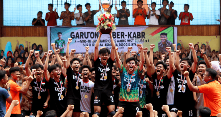 alt_text: Tectona menang Kejurda Voli U-18 Jawa Barat di Garut.
