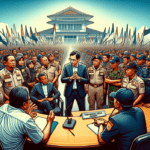 alt_text: Bupati Garut bersama buruh merayakan May Day dengan membuka dialog pada jalan baru.