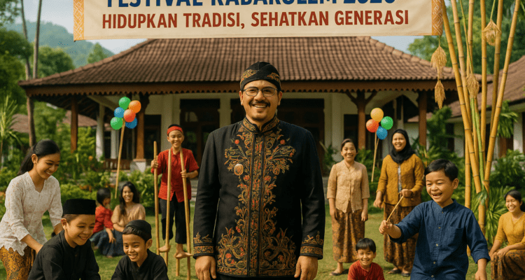 alt_text: Peserta Kabarulem 2026 bergembira dengan tarian tradisi, merayakan kesehatan dan kebahagiaan.