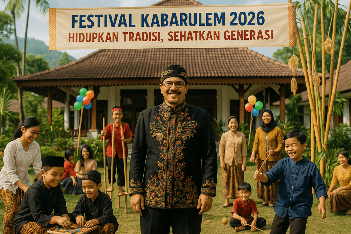 alt_text: Peserta Kabarulem 2026 bergembira dengan tarian tradisi, merayakan kesehatan dan kebahagiaan.