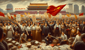 alt_text: Demonstrasi besar di Cina pada 4 Mei 1919 memicu gerakan nasionalis dan reformasi politik.