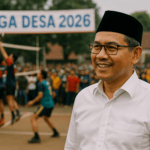 alt_text: Pertandingan voli meriah di Liga Desa 2026, Garut; semangat kebersamaan dan harapan terpancar.