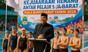 "alt_text": "Lomba renang pelajar Jabar 2026 di Garut, sorotan pada upaya atlet meraih emas."