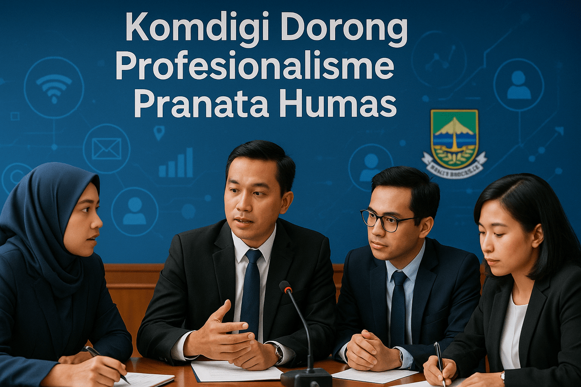 Komdigi dan Lompatan Baru Profesionalisme Pranata Humas "alt_text": "Poster Komdigi dorong profesionalisme baru Pranata Humas dengan inovasi digital."