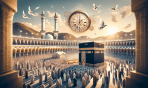 alt_text: Gambar menjelaskan waktu-waktu ibadah haji menurut syariat Islam.