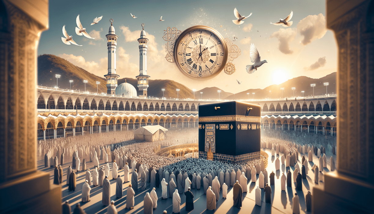 alt_text: Gambar menjelaskan waktu-waktu ibadah haji menurut syariat Islam.