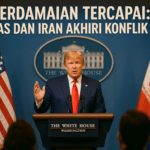 alt_text: Gambar peta dengan simbol perdamaian antara AS dan Iran, menunjukkan upaya dialog diplomatik.
