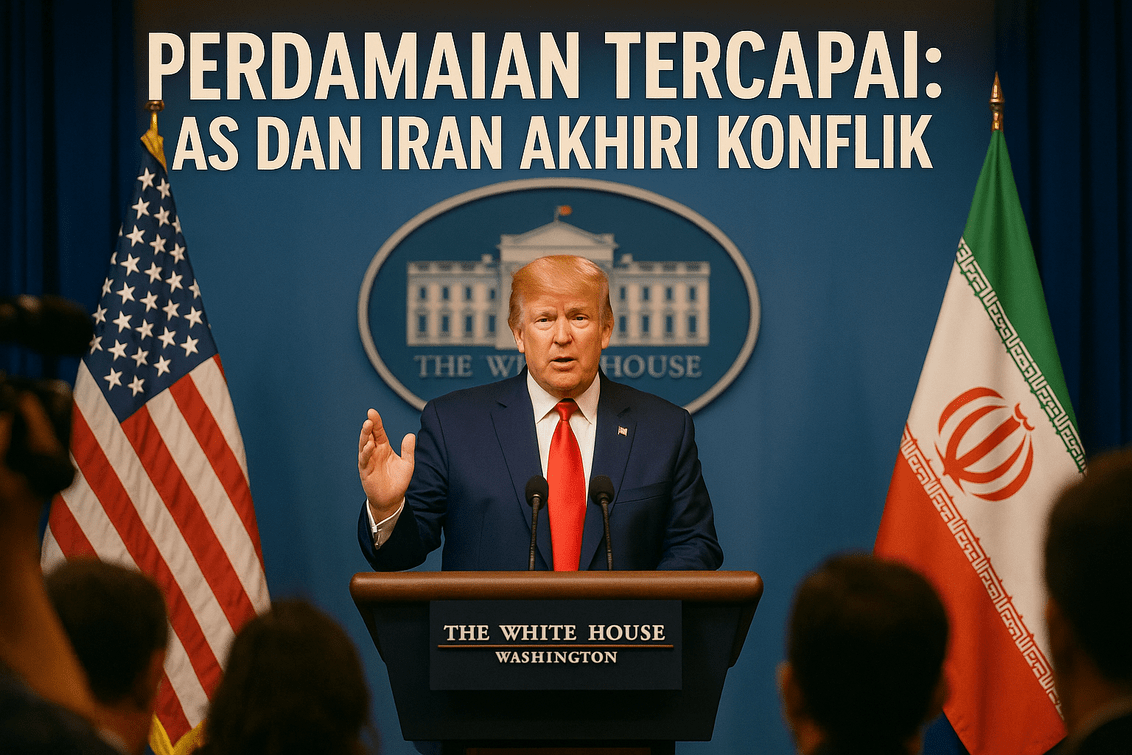 alt_text: Gambar peta dengan simbol perdamaian antara AS dan Iran, menunjukkan upaya dialog diplomatik.