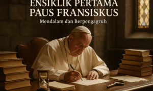 "alt_text": "Paus Leo XIV berpidato di Gereja tentang batas moral dalam penggunaan kecerdasan buatan."