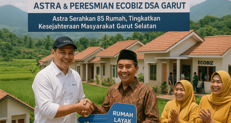 alt_text: Penyerahan rumah layak huni oleh Astra di Garut, memperlihatkan kebahagiaan penerima.