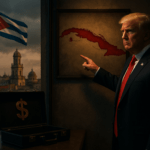 alt_text: Peta menunjukkan ancaman era Perang Dingin dari misil Kuba terhadap Amerika Serikat.