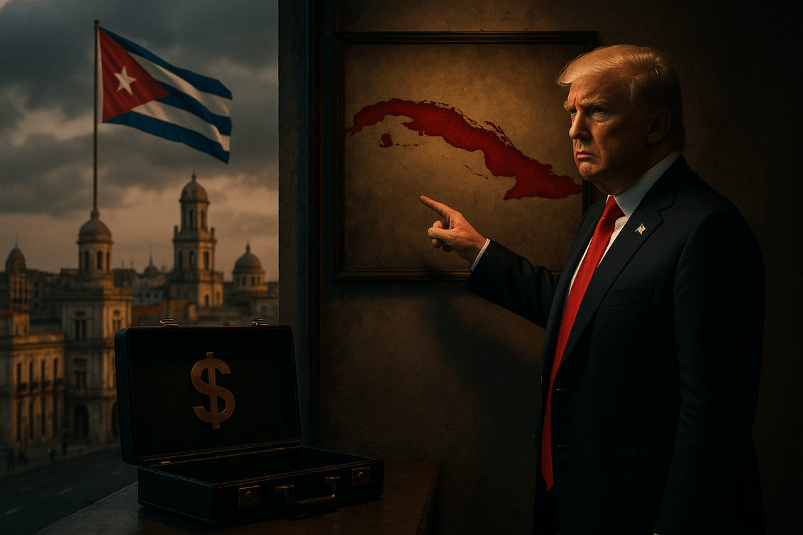 alt_text: Peta menunjukkan ancaman era Perang Dingin dari misil Kuba terhadap Amerika Serikat.
