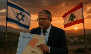 alt_text: Peta menunjukkan rencana permukiman Israel di Lebanon, menyoroti potensi ancaman baru.