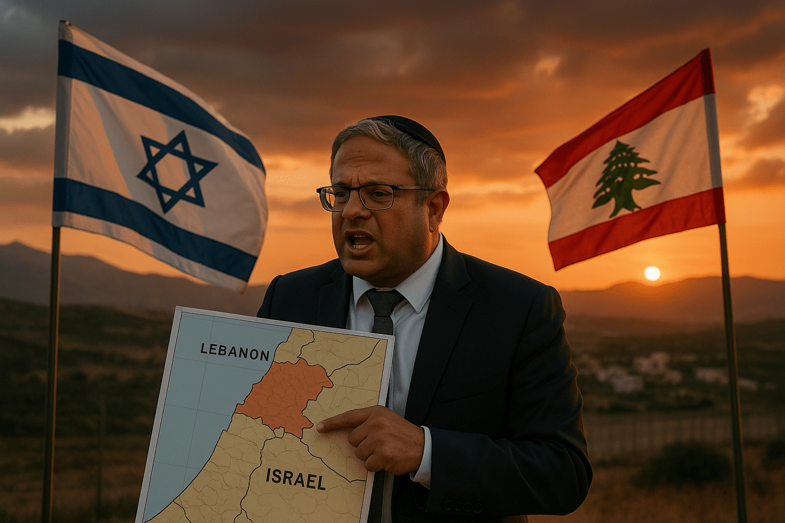 alt_text: Peta menunjukkan rencana permukiman Israel di Lebanon, menyoroti potensi ancaman baru.