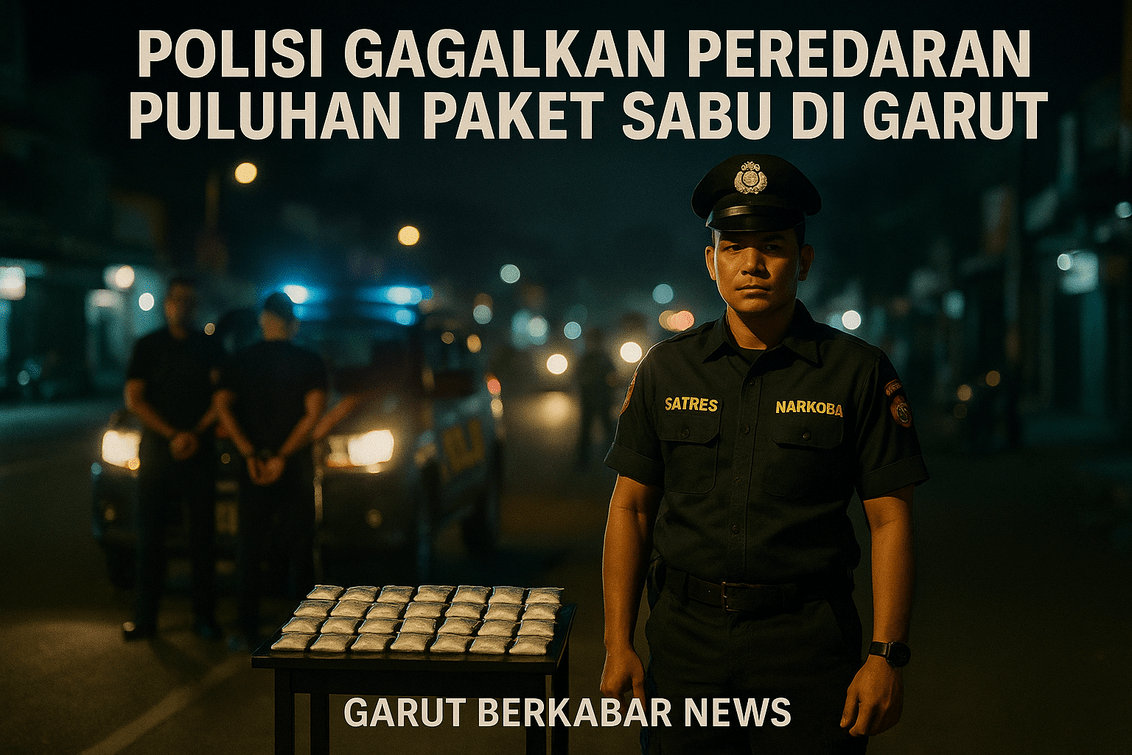 alt_text: "Satres Narkoba Garut berhasil menggagalkan peredaran sabu, amankan barang bukti."