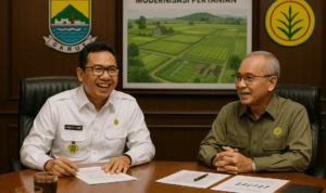 alt_text: Bupati Garut dan Kementan bahas percepatan modernisasi pertanian sawah di Priangan.