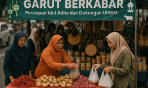 alt_text: Stan penjualan makanan murah di Garut untuk persiapan Idul Adha.