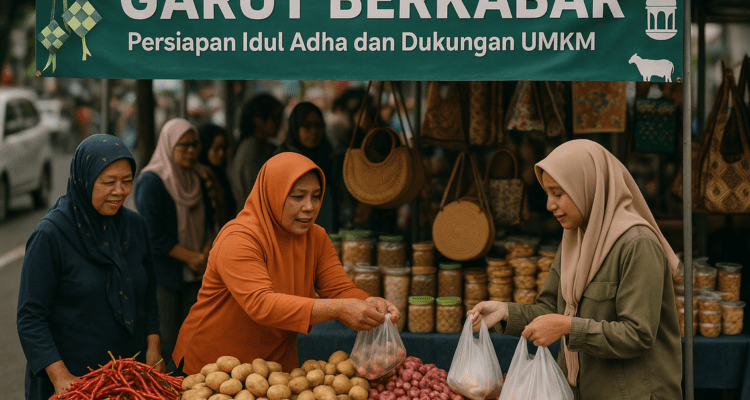 alt_text: Stan penjualan makanan murah di Garut untuk persiapan Idul Adha.