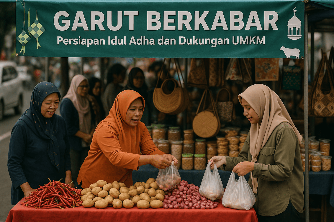 alt_text: Stan penjualan makanan murah di Garut untuk persiapan Idul Adha.