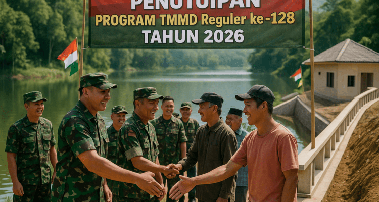 alt_text: TMMD Reguler ke-128 berfokus pada pembangunan infrastruktur di Desa Mekarmulya.