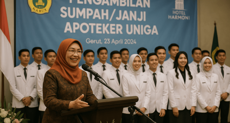 alt_text: Uniga melantik 41 apoteker baru, membawa harapan baru bagi masyarakat Garut.