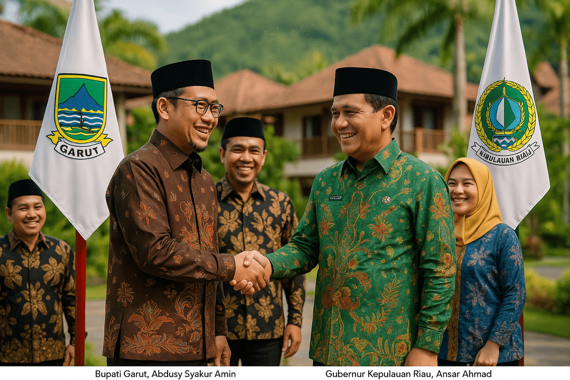alt_text: Bupati Garut diskusi sinergi strategis dengan pejabat Kepri, bahas kemitraan daerah.