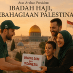 alt_text: "Daging Dam, Solidaritas Haji 2026, dukungan umat Islam untuk Palestina."