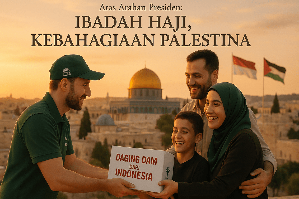 alt_text: "Daging Dam, Solidaritas Haji 2026, dukungan umat Islam untuk Palestina."