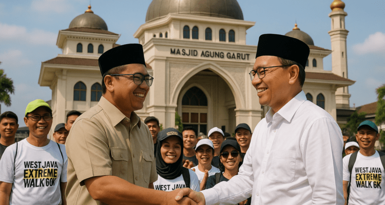 alt_text: Komunitas berjalan kaki 60 km dari Garut ke Sumedang untuk memperkuat persaudaraan.