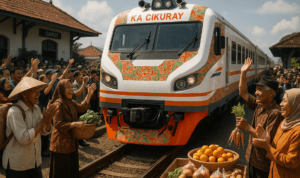alt_text: KA Cikuray, kereta baru memudahkan petani Garut mengangkut hasil panen ke kota.