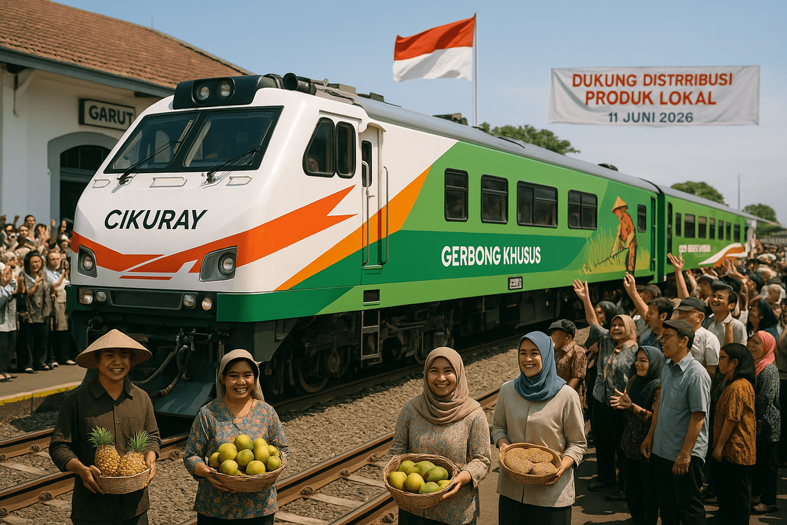 alt_text: KA Cikuray, transportasi baru yang mendukung aktivitas dan mobilitas petani di Garut.