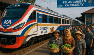 alt_text: KA Cikuray, jalur baru bagi petani Garut untuk mendistribusikan hasil tani mereka.