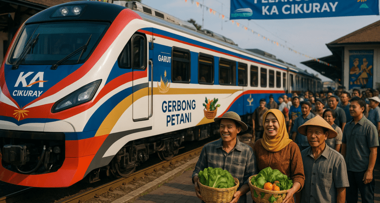 alt_text: KA Cikuray, jalur baru bagi petani Garut untuk mendistribusikan hasil tani mereka.