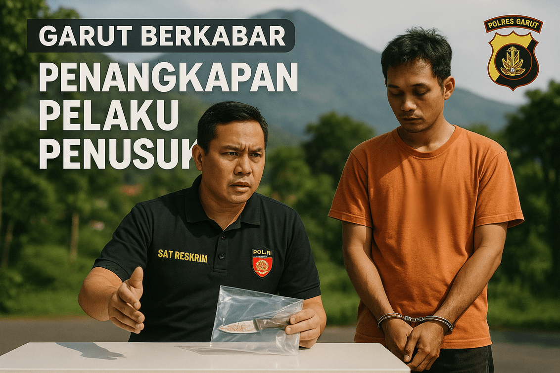 alt_text: Pelaku penusukan di Garut berhasil ditangkap polisi dalam waktu sehari.