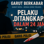 alt_text: Penusukan di Garut, pelaku berhasil ditangkap dalam waktu 24 jam oleh pihak kepolisian.
