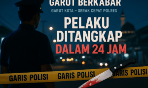 alt_text: Penusukan di Garut, pelaku berhasil ditangkap dalam waktu 24 jam oleh pihak kepolisian.
