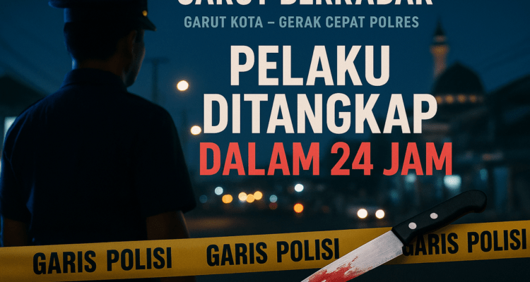 alt_text: Penusukan di Garut, pelaku berhasil ditangkap dalam waktu 24 jam oleh pihak kepolisian.