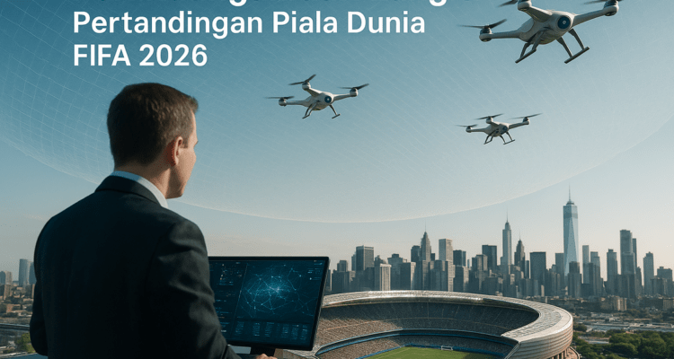 alt_text: Sistem pelindungan anti-drone melindungi stadion selama Piala Dunia di AS.