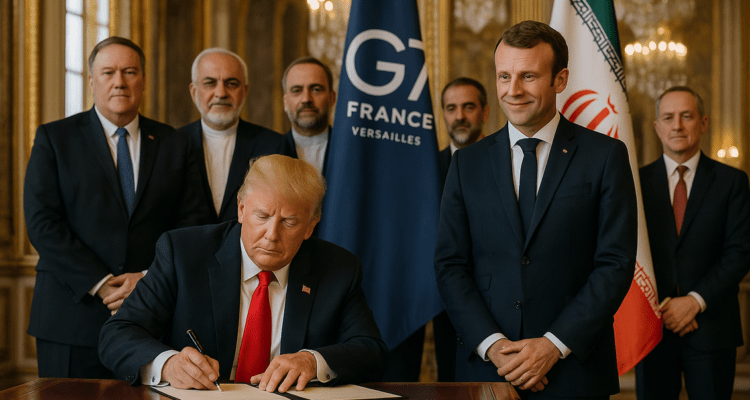 alt_text: Perwakilan Amerika dan Iran menandatangani perjanjian damai di era pemerintahan Trump.