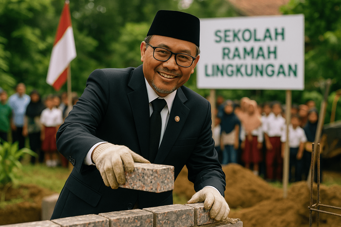 Sekolah Ramah Lingkungan Garut dari Bata Plastik alt_text: Sekolah di Garut dengan bangunan dari bata plastik, ramah lingkungan dan inovatif.