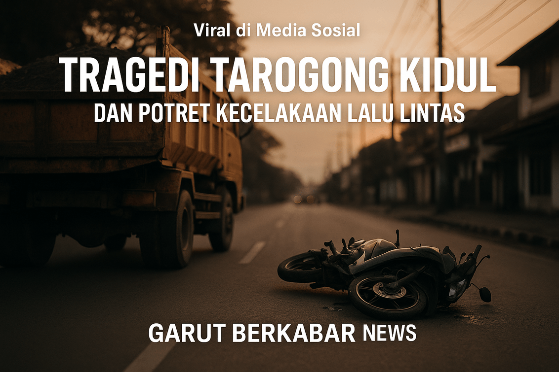 "alt_text": "Kecelakaan Lalu Lintas di Tarogong Kidul dengan kendaraan rusak dan kerumunan di lokasi kejadian."