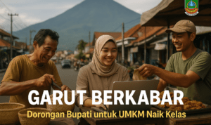 "alt_text": "UMKM Garut berkembang dengan ekosistem berkelanjutan, naik kelas mendukung ekonomi lokal."