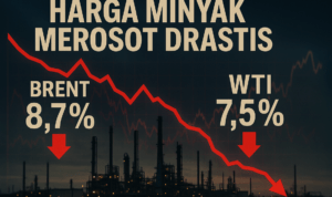 Harga minyak dunia jatuh, indikasi perubahan besar ekonomi global.