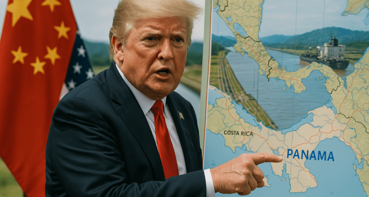 alt_text: Kapal-kapal mengantri di Terusan Panama, simbol tarik ulur kuasa ekonomi dan geopolitik global.